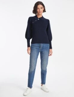 Johanna Wool Rib Knit Jumper - Navy -Cheap Closet Curation Store WI22 K112 JOHANNA NAVY LS 1949