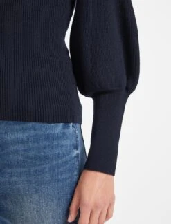 Johanna Wool Rib Knit Jumper - Navy -Cheap Closet Curation Store WI22 K112 JOHANNA NAVY LS 1986