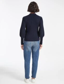 Johanna Wool Rib Knit Jumper - Navy -Cheap Closet Curation Store WI22 K112 JOHANNA NAVY LS 1991