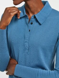 Josie Wool Collared Jumper - Mid Blue -Cheap Closet Curation Store WI22 K24 JOSIE MIDBLUE LS 082