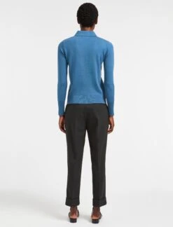 Josie Wool Collared Jumper - Mid Blue -Cheap Closet Curation Store WI22 K24 JOSIE MIDBLUE LS 097