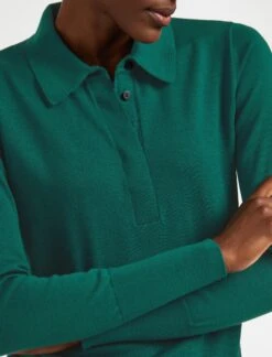 Josie Wool Collared Jumper - Mid Green -Cheap Closet Curation Store WI22 K24 JOSIE MIDGREEN LS 179