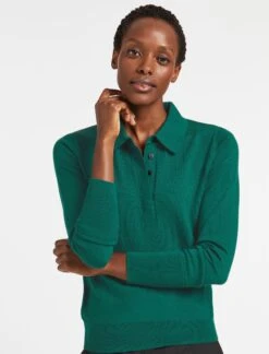 Josie Wool Collared Jumper - Mid Green -Cheap Closet Curation Store WI22 K24 JOSIE MIDGREEN LS 189