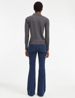 Josie Wool Collared Jumper - Mid Grey -Cheap Closet Curation Store WI22 K24 JOSIE MIDGREY LS 326