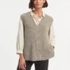 Janice Wool V Neck Sleeveless Jumper - Taupe -Cheap Closet Curation Store WI22 K58 JANICE TAUPE LS 728