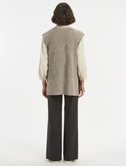 Janice Wool V Neck Sleeveless Jumper - Taupe -Cheap Closet Curation Store WI22 K58 JANICE TAUPE LS 770