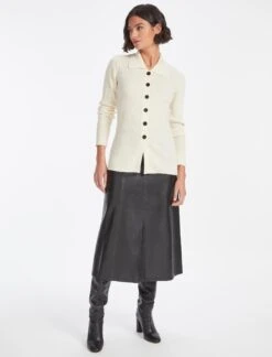 Kelis Wool Rib Knit Cardigan - Cream -Cheap Closet Curation Store WI22 K97 KELIS CREAM LS 0718