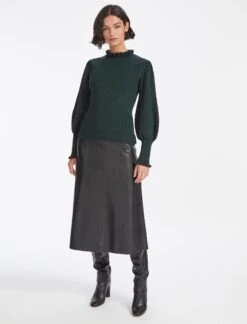 Judy Wool Rib Knit Jumper - Dark Green -Cheap Closet Curation Store WI22 K99 JUDY DARKGREEN LS 0787