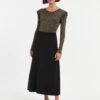 Sasha Lurex Wool A Line Knit Skirt - Black 1 Sasha Lurex Wool A Line Knit Skirt - Black -Cheap Closet Curation Store WI22 SK139 SASHA BLACK LS 411