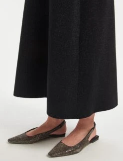 Sasha Lurex Wool A Line Knit Skirt - Black -Cheap Closet Curation Store WI22 SK139 SASHA BLACK LS 422