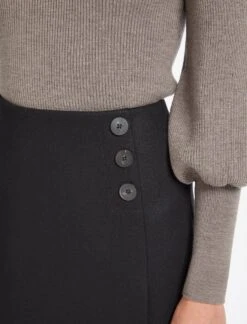 Audrey Classic Wool A Line Skirt - Black -Cheap Closet Curation Store WI22 SK73 AUDREY BLACK LS 0603