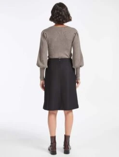 Audrey Classic Wool A Line Skirt - Black -Cheap Closet Curation Store WI22 SK73 AUDREY BLACK LS 0614