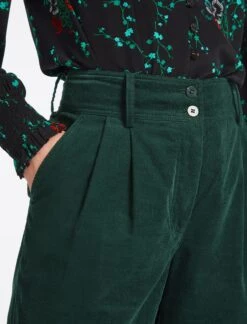 Tyson Pin Corduroy Trouser - Forest Green -Cheap Closet Curation Store WI22 TR68 TYSON FORESTGREEN LS 0448