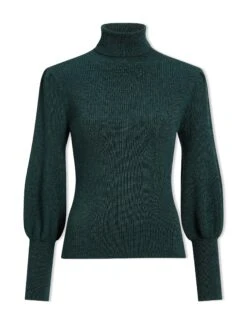Eva Wool Roll Neck Jumper - Dark Green -Cheap Closet Curation Store WI23 K10 EVA DARKGREEN CO