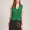Wesley Lurex V Neck Waistcoat - Emerald Green 2 Wesley Lurex V Neck Waistcoat - Emerald Green -Cheap Closet Curation Store WI23 K170 WESLEY EMERALDGREEN LS 34147