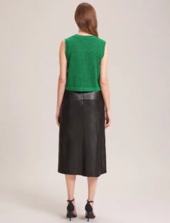 Wesley Lurex V Neck Waistcoat - Emerald Green -Cheap Closet Curation Store WI23 K170 WESLEY EMERALDGREEN LS 34175