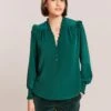 Stella Silk Shirt - Dark Green -Cheap Closet Curation Store WI23 S46 STELLA DARKGREEN LS 2312