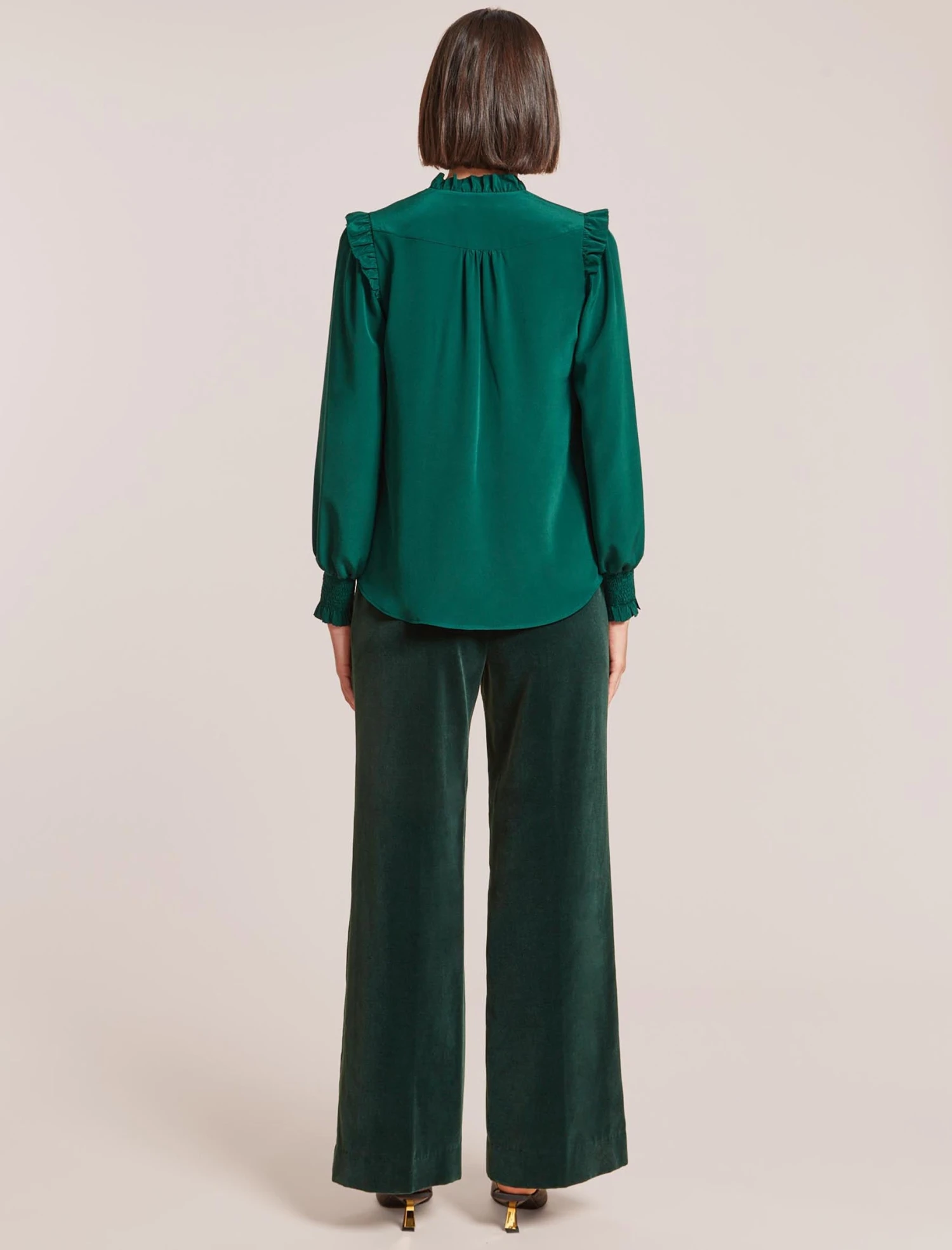 Stella Silk Shirt - Dark Green 9 Stella Silk Shirt - Dark Green - Image 7