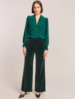 Stella Silk Shirt - Dark Green 14 Stella Silk Shirt - Dark Green -Cheap Closet Curation Store WI23 S46 STELLA DARKGREEN LS 2345