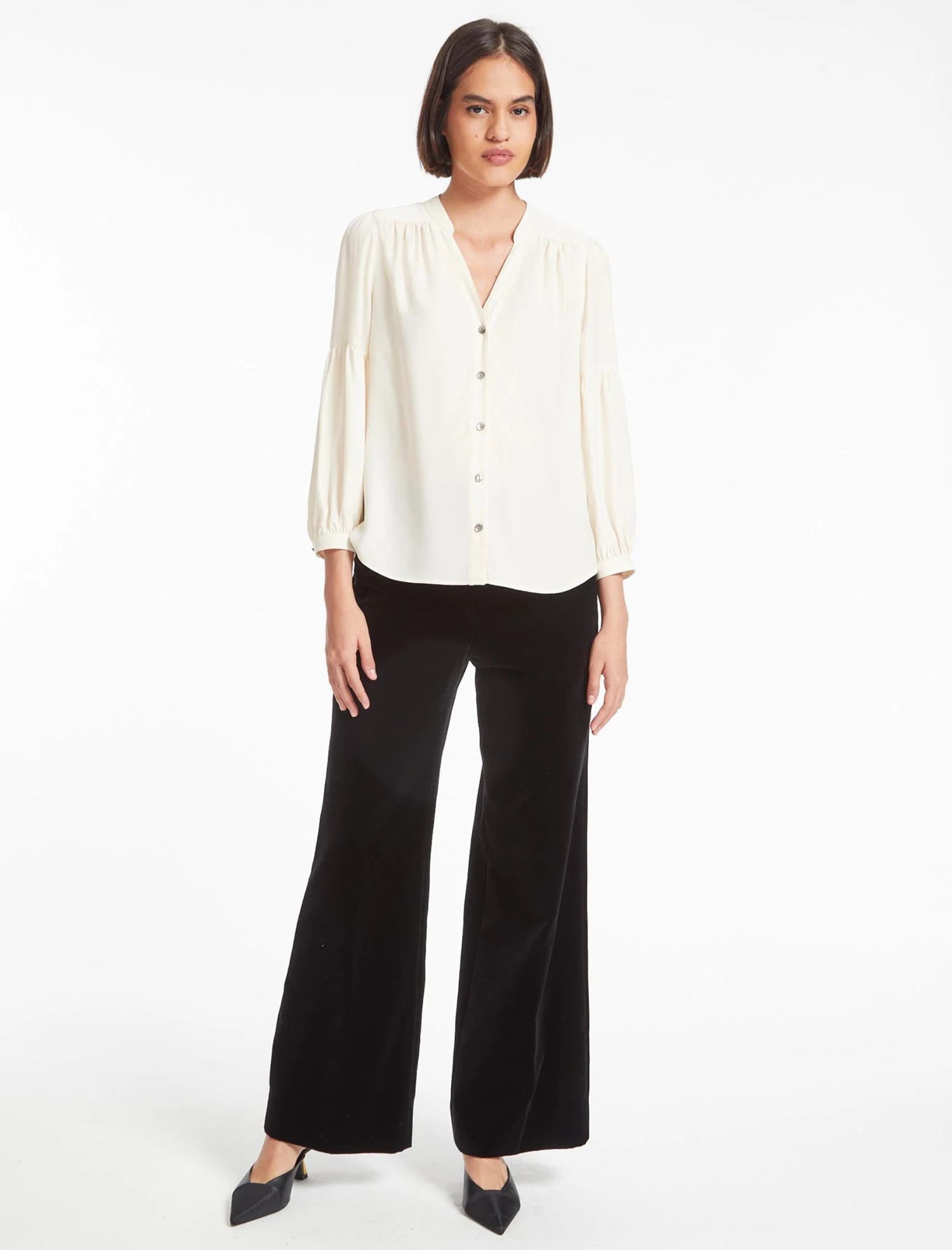 Ella Silk Shirt - Cream 4 Ella Silk Shirt - Cream - Image 2