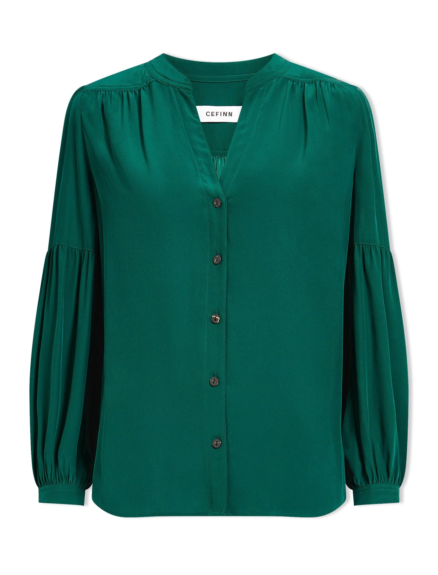 Ella Silk Shirt - Dark Green 10 Ella Silk Shirt - Dark Green - Image 8