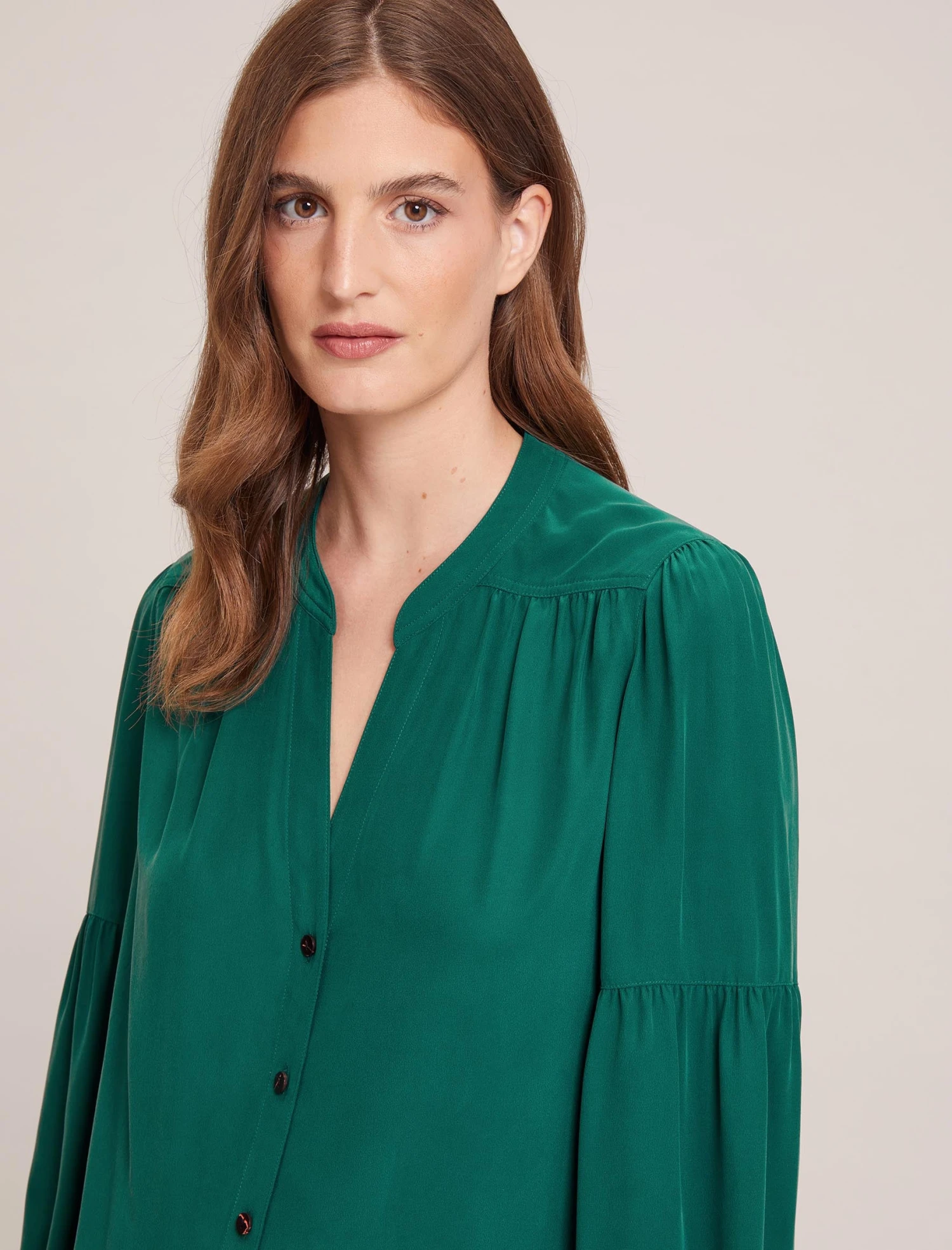 Ella Silk Shirt - Dark Green 5 Ella Silk Shirt - Dark Green - Image 3