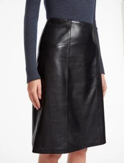 Skye Leather Pencil Skirt - Black -Cheap Closet Curation Store WI23 SK167 SKYE BLACK LS 1351