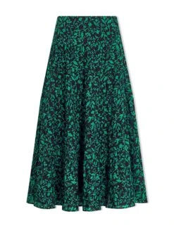 Sawyer Cotton Maxi Skirt - Green Bramble Print -Cheap Closet Curation Store WI23 SK181 SAWYER GREENBRAMBLEPRINT CO
